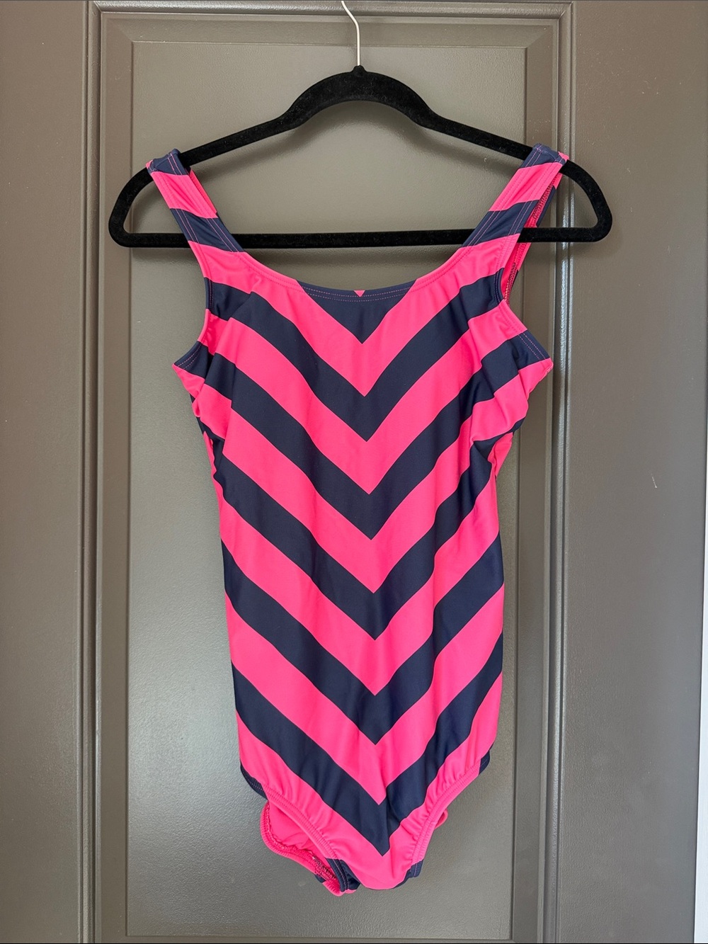 Lands' End Pink and Navy One-Piece 6L